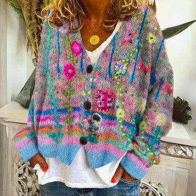 Elisabeth | Kleurrijk dames bohemienvest met knoopsluiting