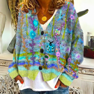 Elisabeth | Kleurrijk dames bohemienvest met knoopsluiting