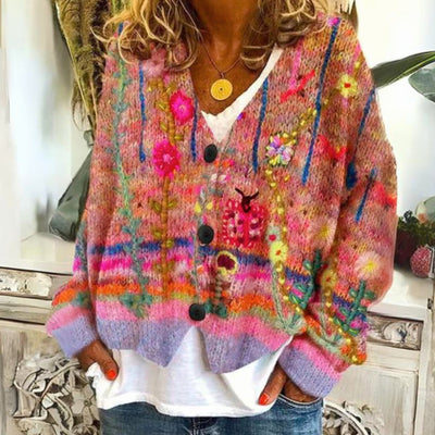 Elisabeth | Kleurrijk dames bohemienvest met knoopsluiting