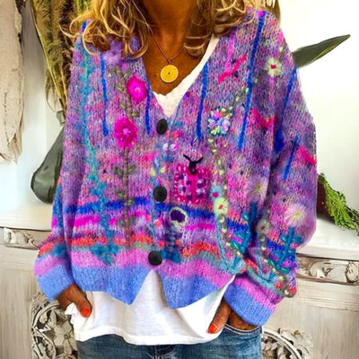 Elisabeth | Kleurrijk dames bohemienvest met knoopsluiting