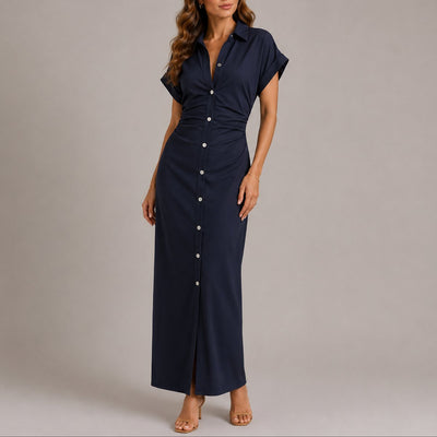 Sophie | Figuuraccentuerende dames maxi blousejurk voor bruiloftsgasten