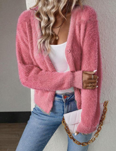 Marie | Donzig dames gebreid vest met V-hals en knoopsluiting