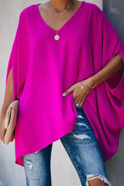 Clara | Oversized dames tuniek met vleermuismouwen en V-hals