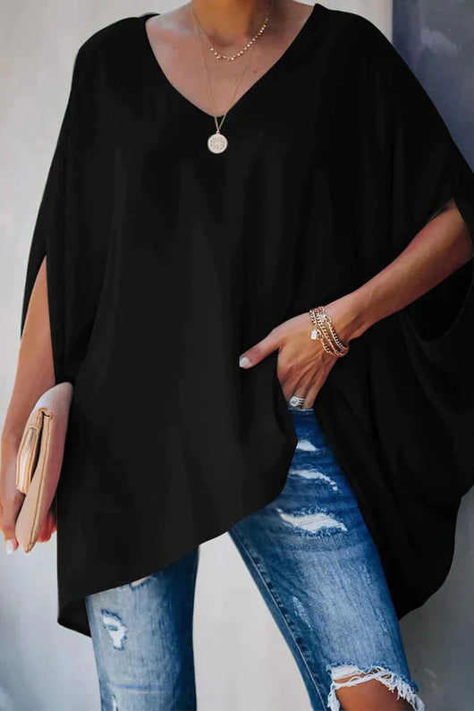 Clara | Oversized dames tuniek met vleermuismouwen en V-hals