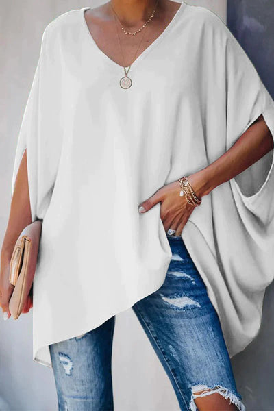Clara | Oversized dames tuniek met vleermuismouwen en V-hals