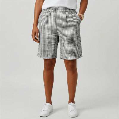 Clara | Dames gestreepte zomershort met relaxed fit en elastische band