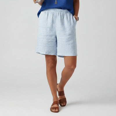 Clara | Dames gestreepte zomershort met relaxed fit en elastische band