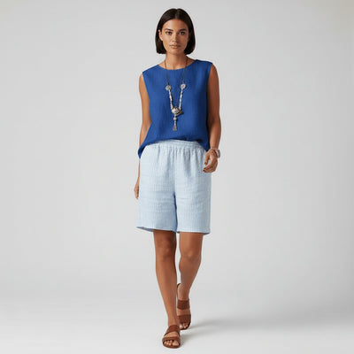 Clara | Dames gestreepte zomershort met relaxed fit en elastische band