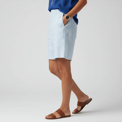 Clara | Dames gestreepte zomershort met relaxed fit en elastische band