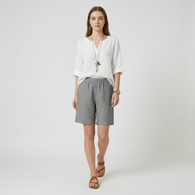 Clara | Dames gestreepte zomershort met relaxed fit en elastische band