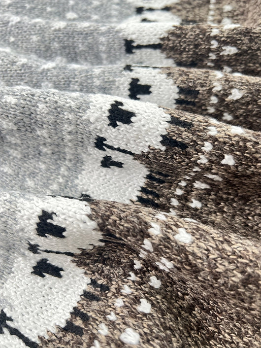 Johanna | Dames grofgebreide trui met schapen-jacquardmotief