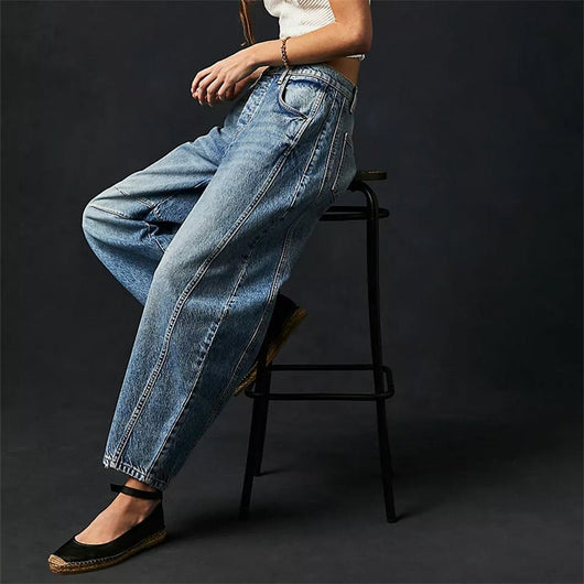 Elisabeth | Dames barrel-leg jeans met hoge taille en relaxed fit