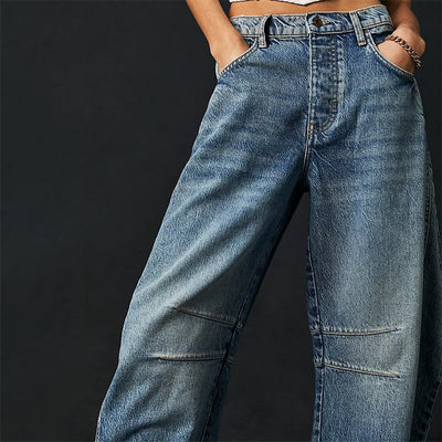 Elisabeth | Dames barrel-leg jeans met hoge taille en relaxed fit