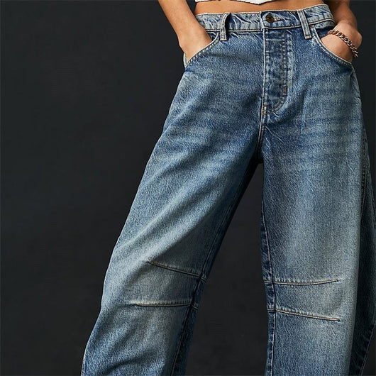 Elisabeth | Dames barrel-leg jeans met hoge taille en relaxed fit