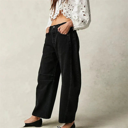 Elisabeth | Dames barrel-leg jeans met hoge taille en relaxed fit