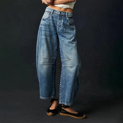 Elisabeth | Dames barrel-leg jeans met hoge taille en relaxed fit