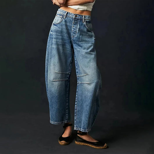 Elisabeth | Dames barrel-leg jeans met hoge taille en relaxed fit