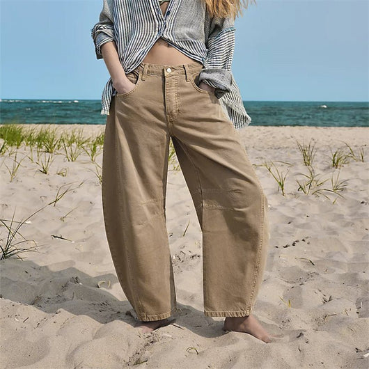 Elisabeth | Dames barrel-leg jeans met hoge taille en relaxed fit