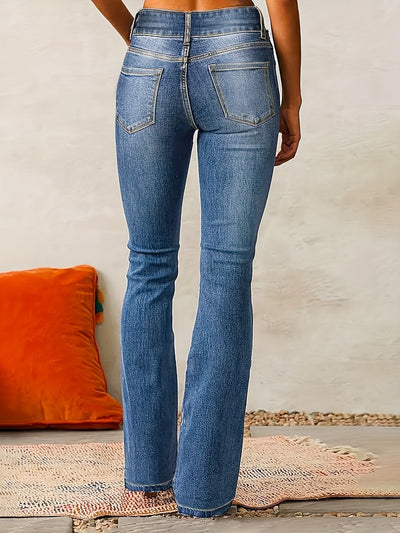 Greta | Dames bootcut stretch jeans met hoge taille