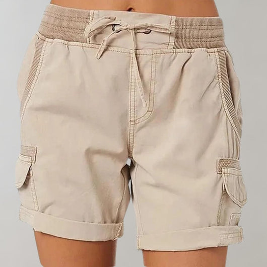 Luisa | Dames cargoshort met hoge taille en koord