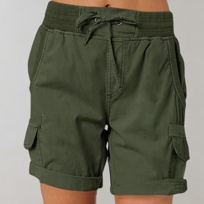 Luisa | Dames cargoshort met hoge taille en koord