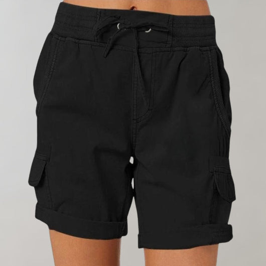 Luisa | Dames cargoshort met hoge taille en koord
