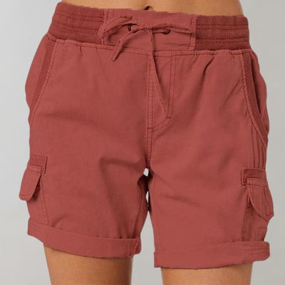 Luisa | Dames cargoshort met hoge taille en koord