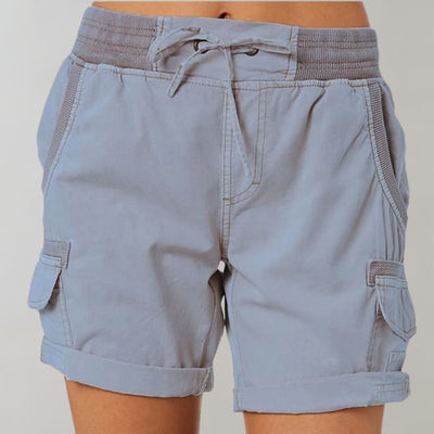 Luisa | Dames cargoshort met hoge taille en koord