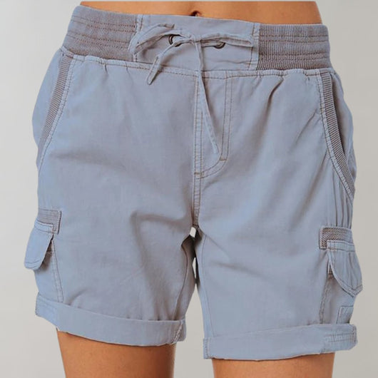 Luisa | Dames cargoshort met hoge taille en koord