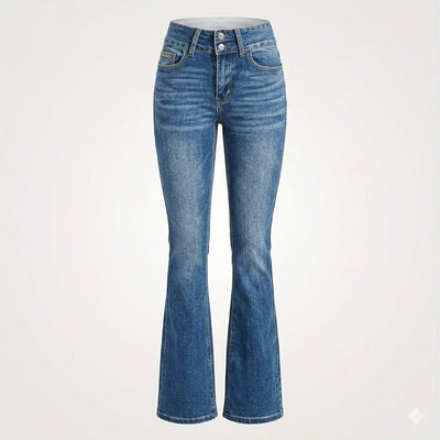 Annika | Dames flared jeans met hoge taille en figuurvolgende snit