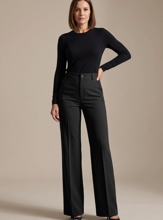 Greta | Elegante dames pantalon met hoge taille en rechte pijp