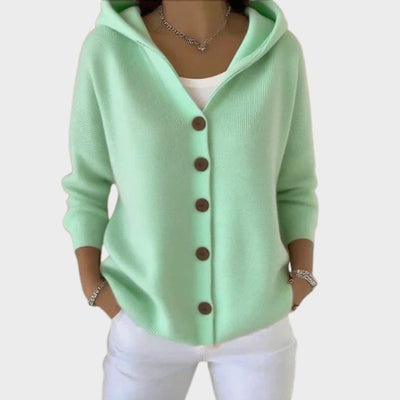 Clara | Dames vest met capuchon, knoopsluiting en relaxed fit
