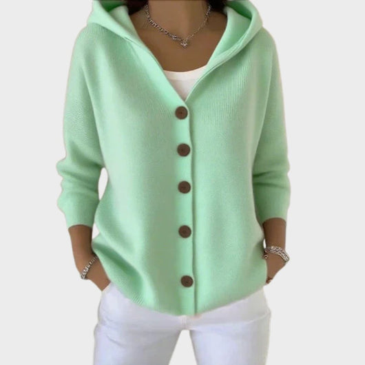 Clara | Dames vest met capuchon, knoopsluiting en relaxed fit