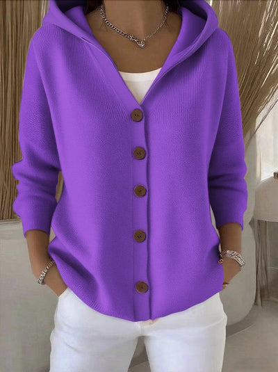 Clara | Dames vest met capuchon, knoopsluiting en relaxed fit