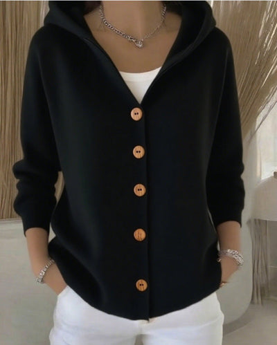 Clara | Dames vest met capuchon, knoopsluiting en relaxed fit
