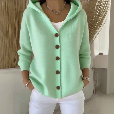 Clara | Dames vest met capuchon, knoopsluiting en relaxed fit