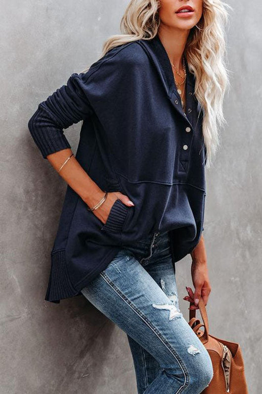 Frieda | Oversized dames tuniek met capuchon en lange mouwen