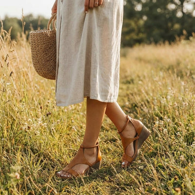 Katharina | Dames casual sleehaksandalen met open teen en enkelbandje