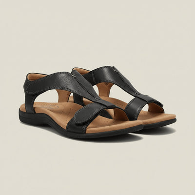 Greta | Comfortabele dames sandalen met T-band, klittenband en open neus