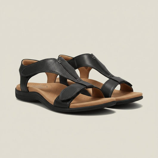 Greta | Comfortabele dames sandalen met T-band, klittenband en open neus