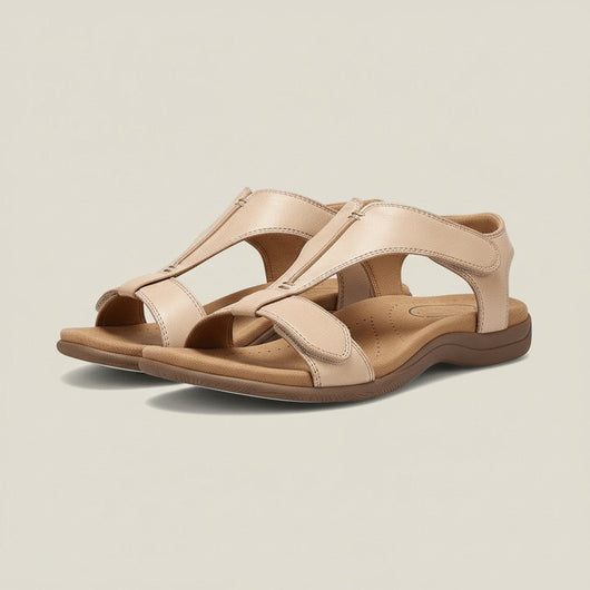 Greta | Comfortabele dames sandalen met T-band, klittenband en open neus