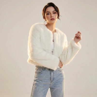 Lena | Kort dames vest van imitatiebont