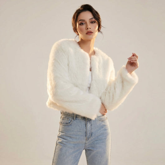 Lena | Kort dames vest van imitatiebont