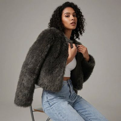 Lena | Kort dames vest van imitatiebont