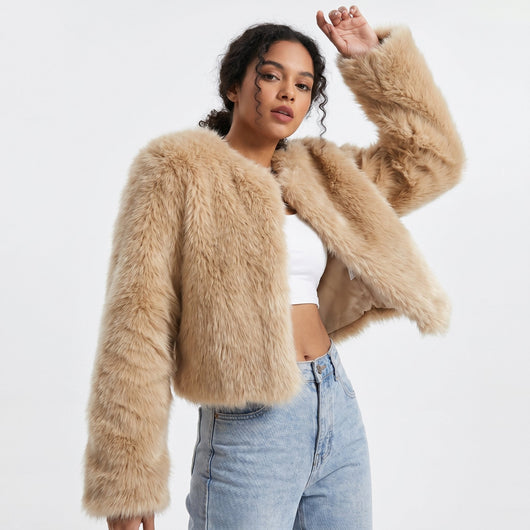 Lena | Kort dames vest van imitatiebont