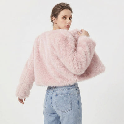 Lena | Kort dames vest van imitatiebont