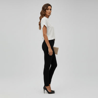 Charlotte | Dames blouse met korte mouwen, V-hals en relaxed fit
