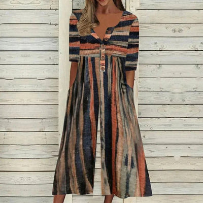 Leonie | Dames katoenen culotte-jumpsuit met korte mouwen en knoopsluiting
