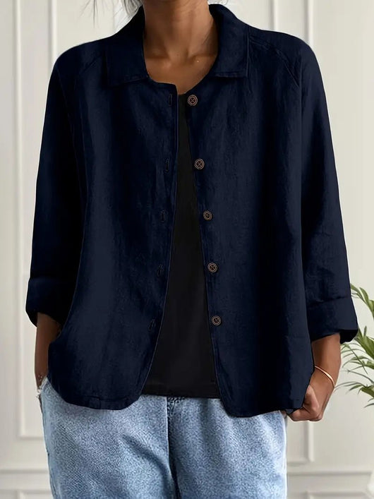 Lena | Dames blazer met lange mouwen, kraag en knoopsluiting in relaxed fit