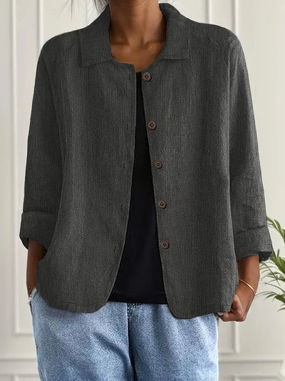 Lena | Dames blazer met lange mouwen, kraag en knoopsluiting in relaxed fit